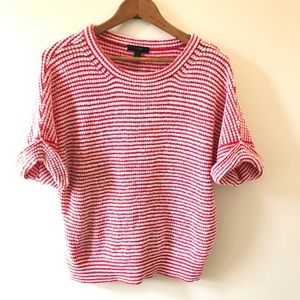 J. Crew Red and White Stripe Popover